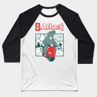 Kaiju Attack Baseball T-Shirt